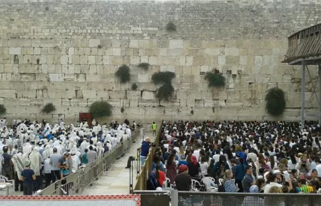 תפילת אלפים בראש חודש בכותל מול קומץ קטן של "נשות הכותל"